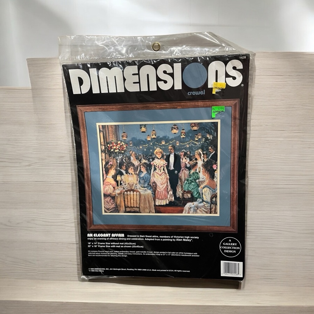 🐈OKC🐈 NWT Vintage Dimensions Crewel “An Elegant Affair” Embroidery Kit
